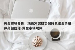 黄金市场分析：地缘冲突局势保持紧张金价虽冲高但犹豫-黄金市场规律