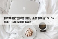 非农数据打压降息预期，金价下跌近1%“大而美”法案或加剧波动？