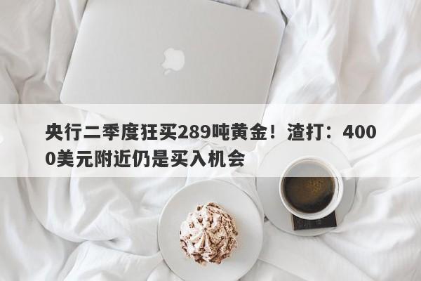 央行二季度狂买289吨黄金！渣打：4000美元附近仍是买入机会