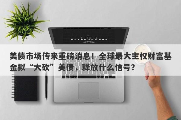 美债市场传来重磅消息！全球最大主权财富基金拟“大砍”美债，释放什么信号？